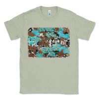 Matcha western cowhide and leopard with turquoise background Classic Tee - Artiststas