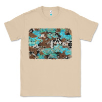 Mushroom western cowhide and leopard with turquoise background Classic Tee - Artiststas