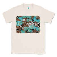 Natural western cowhide and leopard with turquoise background Classic Tee - Artiststas