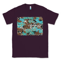 Plum western cowhide and leopard with turquoise background Classic Tee - Artiststas