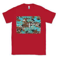 Red western cowhide and leopard with turquoise background Classic Tee - Artiststas