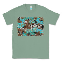 Sage western cowhide and leopard with turquoise background Classic Tee - Artiststas