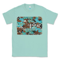 Seafoam western cowhide and leopard with turquoise background Classic Tee - Artiststas