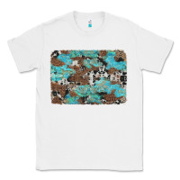 White western cowhide and leopard with turquoise background Classic Tee - Artiststas