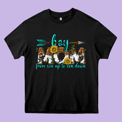 Boy Mom From Son Up To Son Down  Western Heavy Core Tee Designed By Texasbilliewilder