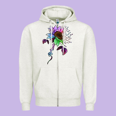 Autism Be Kind Zipper Hoodie Designed By Nancycooperartshop