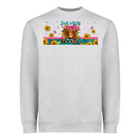 Heather Grey just a little moody long haired cow Heavyweight Sweatshirt - Jasminsmagicworld