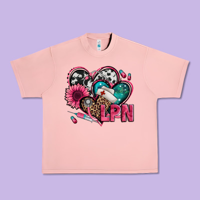 Lpn Licensed Practical Nurse Hearts Urban Heavy Tee Designed By Jasminsmagicworld