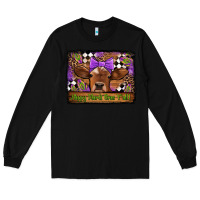 Black happy mardi gras y'all cow Long Sleeve Tee - Jasminsmagicworld