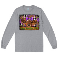 Heather Grey happy mardi gras y'all cow Long Sleeve Tee - Jasminsmagicworld