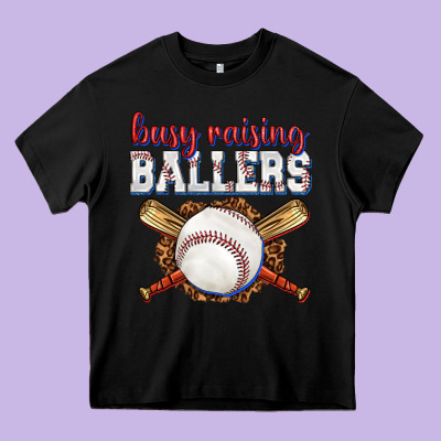 Busy Raising Ballers Baseball Heavy Core Tee Designed By Texasbilliewilder