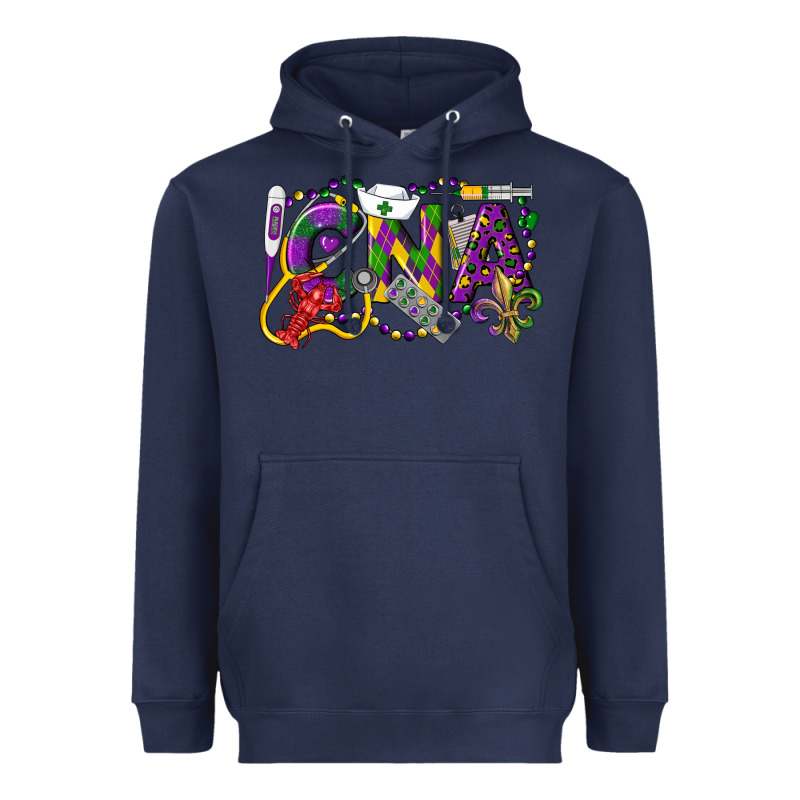 Cna Certified Nursing Assistant Mardi Gras Heavyweight Hoodie by LillyAllenDesigns | Teevron