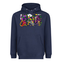 Navy CNA Certified Nursing Assistant Mardi Gras Heavyweight Hoodie - LillyAllenDesigns