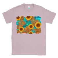 Lilac sunflower turquoise and  leather background Classic Tee - Artiststas