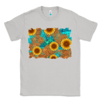 Moon Dust sunflower turquoise and  leather background Classic Tee - Artiststas