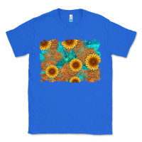 True Royal sunflower turquoise and  leather background Classic Tee - Artiststas