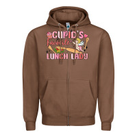 Chestnut cupid's favorite lunch lady Zipper Hoodie - MaliasSmallBusiness