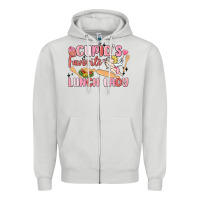 Dove Grey cupid's favorite lunch lady Zipper Hoodie - MaliasSmallBusiness