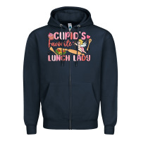 Navy cupid's favorite lunch lady Zipper Hoodie - MaliasSmallBusiness