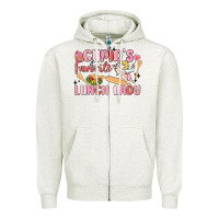 Oatmeal Heather cupid's favorite lunch lady Zipper Hoodie - MaliasSmallBusiness