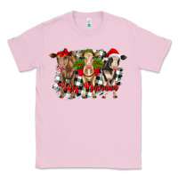 Bubblegum Pink feliz navidad heifers front view Classic Tee - RanaPortraitStore