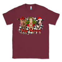 Burgundy feliz navidad heifers front view Classic Tee - RanaPortraitStore