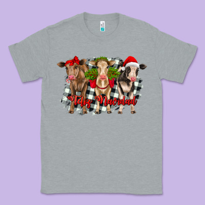 Feliz Navidad Heifers Front View Classic Tee Designed By Ranaportraitstore