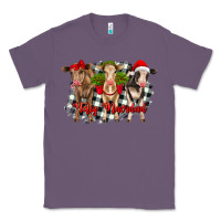 Lavender feliz navidad heifers front view Classic Tee - RanaPortraitStore