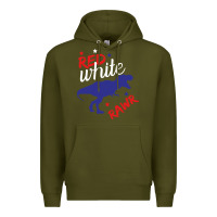 Army Green 4th of July Dinosaur Premium Hoodie - Bettercallsaul