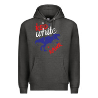 Charcoal Heather 4th of July Dinosaur Premium Hoodie - Bettercallsaul