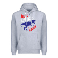 Heather Grey 4th of July Dinosaur Premium Hoodie - Bettercallsaul