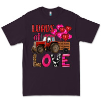 Plum valentine's day loads of love tractor with pin heart balloons Premium Tee - RanaPortraitStore