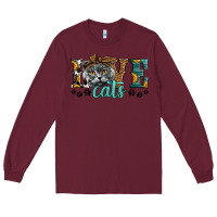 Burgundy love cats scottish fold Long Sleeve Tee - LillyAllenDesigns