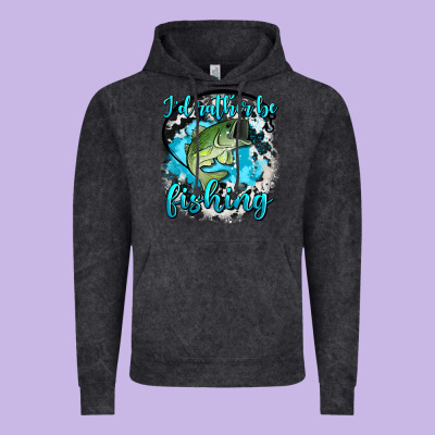 I D Rather Be Fishing Vintage Hoodie Designed By Adodesignshop