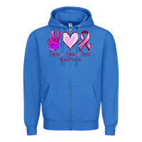 True Royal Peace love cure Breast Cancer Zipper Hoodie - NancyCooperArtShop