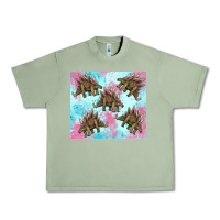 Oil Green dinosaur stegosaurus Urban Heavy Tee - Artiststas