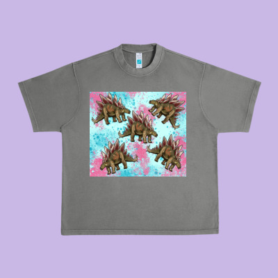 Dinosaur Stegosaurus Urban Heavy Tee Designed By Artiststas