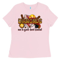 Bubblegum Pink diamonds are a girls best friends Ladies Tee - RanaPortraitStore