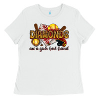 White diamonds are a girls best friends Ladies Tee - RanaPortraitStore