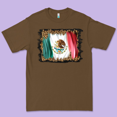 Distressed Mexico Flag Premium Tee Designed By Barkaloodesign
