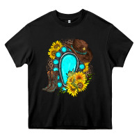 Black western turquoise gemstone Heavy Core Tee - Zillion Design Studio