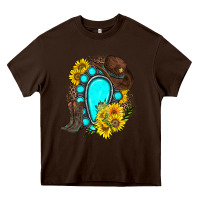 Chocolate Brown western turquoise gemstone Heavy Core Tee - Zillion Design Studio