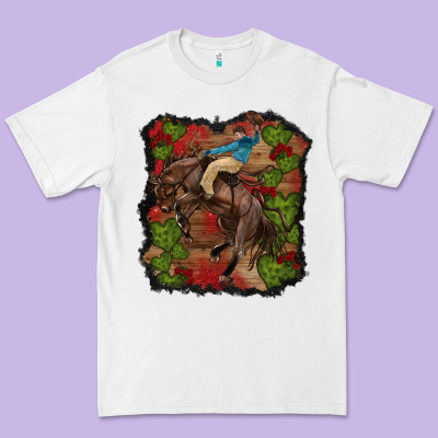 Premium Tee valentine's day cowboy cactus rose