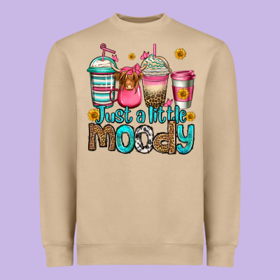 Just A Little Moody Coffee Cups Heavyweight Sweatshirt Designed By Jasminsmagicworld