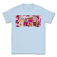 Dusty Blue Valentine Coffee Classic Tee - CowhideDigitalArt