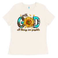 Bone with god all things possible Ladies Tee - RanaPortraitStore