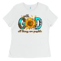 White with god all things possible Ladies Tee - RanaPortraitStore