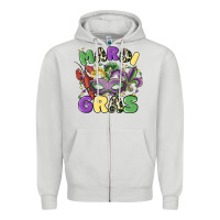 Dove Grey mardi gras Zipper Hoodie - MaliasSmallBusiness
