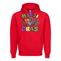 Red mardi gras Zipper Hoodie - MaliasSmallBusiness