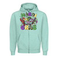 Seafoam mardi gras Zipper Hoodie - MaliasSmallBusiness